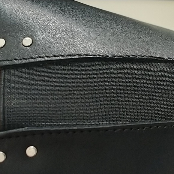 Steve Madden Steven  Comfort Black Studded Leather Riding Boots Sz 6M - Picture 2 of 15